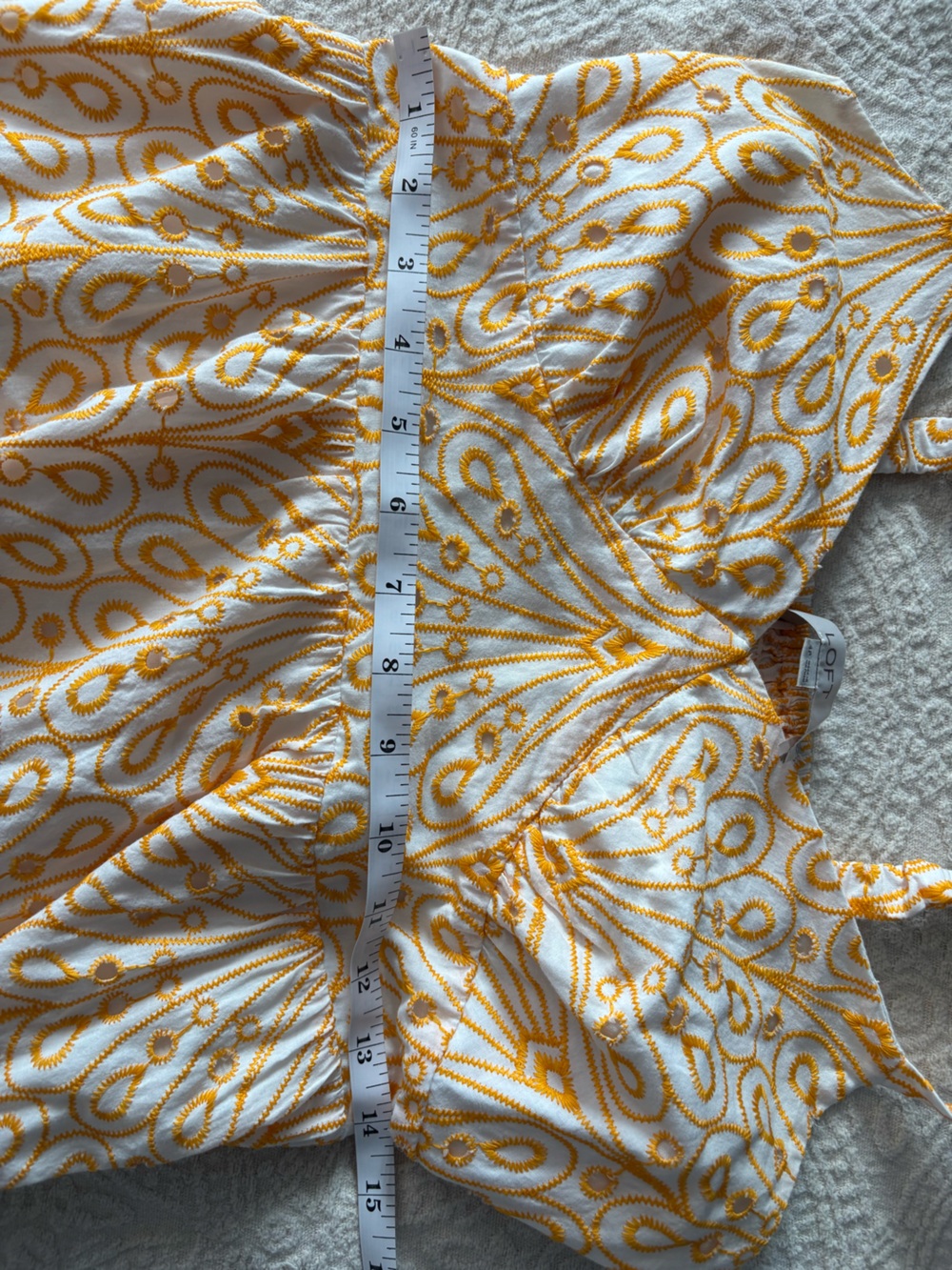 LOFT Light Orange Embroidered Swirls Sleeveless Maxi Dress Open Back 4 - Picture 11 of 12